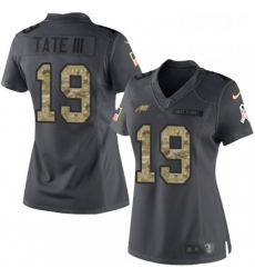 Womens Nike Philadelphia Eagles 19 Golden Tate III Limited Black 2016 Salute to Service NFL Jersey