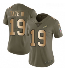 Womens Nike Philadelphia Eagles 19 Golden Tate III Limited Olive Gold 2017 Salute to Service NFL Jerse