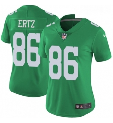 Womens Nike Philadelphia Eagles 86 Zach Ertz Limited Green Rush Vapor Untouchable NFL Jersey