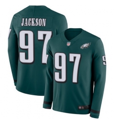 Eagles 97 Malik Jackson Midnight Green Team Color Youth Stitched Football Limited Therma Long Sleev