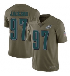 Eagles 97 Malik Jackson Olive Youth Stitched Football Limited 2017 Salute to Service Jersey