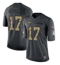 Nike Eagles #17 Nelson Agholor Black Youth Stitched NFL Limited 2016 Salute to Service Jersey