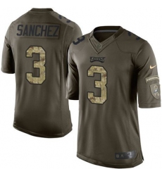 Nike Eagles #3 Mark Sanchez Green Youth Stitched NFL Limited Salute to Service Jersey