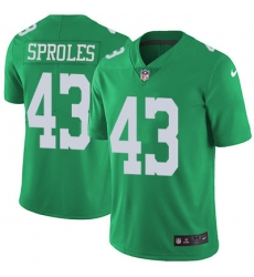 Nike Eagles #43 Darren Sproles Green Youth Stitched NFL Limited Rush Jersey