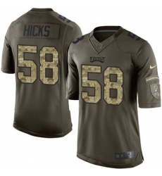 Nike Eagles #58 Jordan Hicks Green Youth Stitched NFL Limited Salute to Service Jersey
