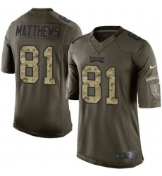 Nike Eagles #81 Jordan Matthews Green Youth Stitched NFL Limited Salute to Service Jersey