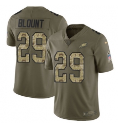 Youth Nike Eagles #29 LeGarrette Blount Olive Camo Stitched NFL Limited 2017 Salute to Service Jersey