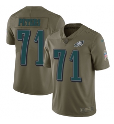 Youth Nike Eagles #71 Jason Peters Olive Stitched NFL Limited 2017 Salute to Service Jersey