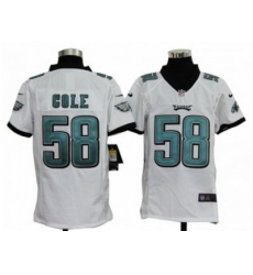 Youth Nike NFL Philadelphia Eagles #58 Trent Cole White Jerseys