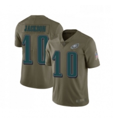 Youth Philadelphia Eagles 10 DeSean Jackson Limited Olive 2017 Salute to Service Football Jersey