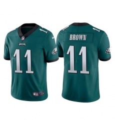 Youth Philadelphia Eagles 11 A  J  Brown Green Vapor Untouchable Limited Stitched Football Jersey