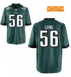 Youth Philadelphia Eagles #56 Chris Long Midnight Green Team Color Stitched NFL Nike Jersey
