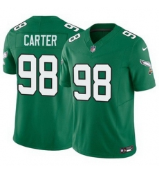 Youth Philadelphia Eagles Jalen Carter #98 Green Vapor Limited Stitched NFL Jersey