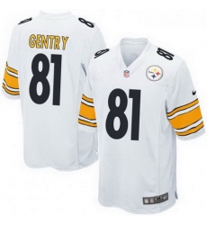 Men Nike 81 Zach Gentry Pittsburgh Steelers Game White Jersey