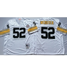 Men Nike Pittsburgh Steelers 52 Mike Webster White M&N Throwback Jersey