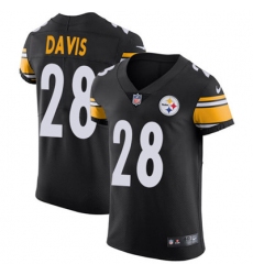 Men Nike Steelers #28 Sean Davis Black Team Color Stitched NFL Vapor Untouchable Elite Jersey