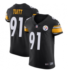 Men Nike Steelers #91 Stephon Tuitt Black Team Color Stitched NFL Vapor Untouchable Elite Jersey