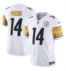 Men Pittsburgh Steelers 14 George Pickens White 2023 F U S E  Vapor Untouchable Limited Stitched Jersey