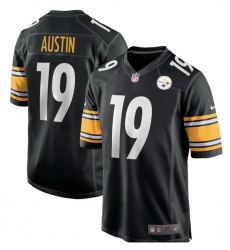 Men Pittsburgh Steelers 19 Calvin Austin Black Color Vapor Limited Stitched Jersey