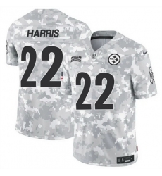 Men Pittsburgh Steelers 22 Najee Harris 2024 F U S E Arctic Camo Salute To Service Limited Stitched Football Jersey