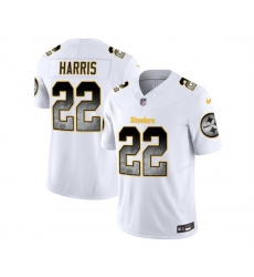 Men Pittsburgh Steelers 22 Najee Harris White 2023 F U S E  Smoke Vapor Untouchable Limited Stitched Jersey