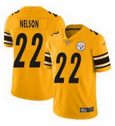 Men Pittsburgh Steelers 22 Steven Nelson Gold Football Limited Inverted Legend Jersey