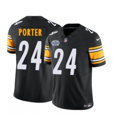 Men Pittsburgh Steelers 24 Joey Porter Jr  Black 2023 F U S E  With Prem1ere Patch Vapor Untouchable Limited Stitched Football Jersey