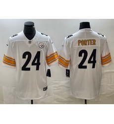 Men Pittsburgh Steelers 24 Joey Porter Jr  White Vapor Untouchable Limited Stitched Jersey