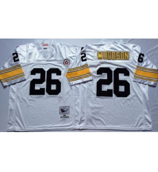 Men Pittsburgh Steelers 26 Rod Woodson White M&N Throwback Jersey