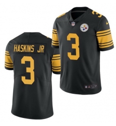 Men Pittsburgh Steelers 3 Dwayne Haskins Jr  Black Color Rush Limited Stitched jersey