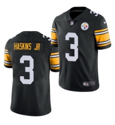 Men Pittsburgh Steelers 3 Dwayne Haskins Jr  Black Vapor Untouchable Limited Stitched jersey