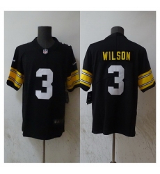 Men Pittsburgh Steelers 3 Russell Wilson Black Vapor Untouchable Limited Stitched Jersey