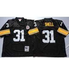 Men Pittsburgh Steelers 31 Donnie Shell Black M&N Throwback Jersey