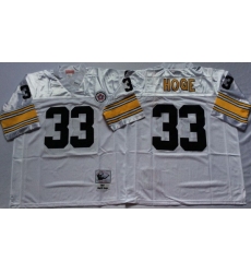 Men Pittsburgh Steelers 33 Merril Hoge White M&N Throwback Jersey