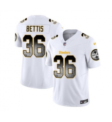 Men Pittsburgh Steelers 36 Jerome Bettis White 2023 F U S E  Smoke Vapor Untouchable Limited Stitched Jersey