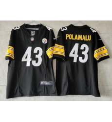 Men Pittsburgh Steelers 43 Troy Polamalu Black 2023 F U S E  Vapor Untouchable Limited Jersey