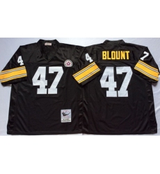 Men Pittsburgh Steelers 47 Mel Blount Black M&N Throwback Jersey