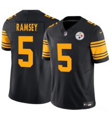 Men Pittsburgh Steelers 5 Jalen Ramsey Black 2025 F U S E  Color Rush Vapor Untouchable Limited Stitched Jersey