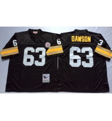 Men Pittsburgh Steelers 63 Dermontti Dawson Black M&N Throwback Jersey