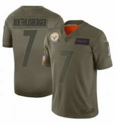 Men Pittsburgh Steelers 7 Ben Roethlisberger Limited Camo 2019 Salute to Service Football Jersey