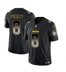 Men Pittsburgh Steelers 8 Kenny Pickett Black 2023 F U S E  Smoke Vapor Untouchable Limited Stitched Jersey