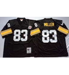 Men Pittsburgh Steelers 83 Heath Miller Black M&N Throwback Jersey