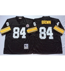 Men Pittsburgh Steelers 84 Antonio Brown Black M&N Throwback Jersey