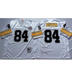 Men Pittsburgh Steelers 84 Antonio Brown White M&N Throwback Jersey