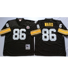 Men Pittsburgh Steelers 86 Hines Ward Black M&N Throwback Jersey