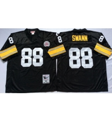 Men Pittsburgh Steelers 88 Lynn Swann Black M&N Throwback Jersey