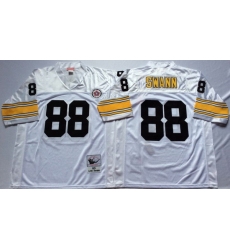Men Pittsburgh Steelers 88 Lynn Swann White M&N Throwback Jersey