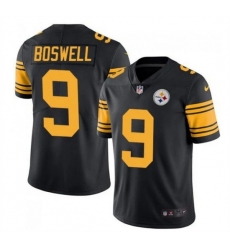 Men Pittsburgh Steelers 9 Chris Boswell Black Vapor Color Rush Stitched Jersey