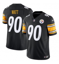 Men Pittsburgh Steelers 90 T J  Watt Black 2023 F U S E  Vapor Untouchable Limited Stitched Jersey