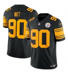 Men Pittsburgh Steelers 90 T J Watt Black 2023 F.U.S.E. Vapor Color Rush Limited Jersey